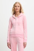 Mikina Juicy Couture dámská, modrá barva, s kapucí, hladká, JCAP176