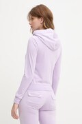 Juicy Couture bluza rozpinana z kapturem damska bawełniana ROBERTSON CLASS fioletowa JCAP176