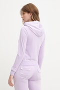 Juicy Couture bluza rozpinana z kapturem damska bawełniana ROBERTSON CLASS fioletowa JCAP176
