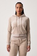 Juicy Couture bluza rozpinana z kapturem damska bawełniana ROBERTSON CLASS zielona JCAP176