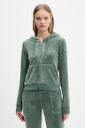 Mikina Juicy Couture modrá farba, s kapucňou, jednofarebná, JCAP176