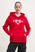 Μπλούζα Tommy Jeans χρώμα: κόκκινο, με κουκούλα, DW0DW21771