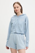 Βαμβακερή μπλούζα Guess Originals γυναικεία, χρώμα: μπλε, με κουκούλα, W5RQ13 K68I1