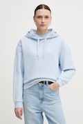 Tommy Hilfiger bluza bawełniana damska kolor niebieski z kapturem gładka WW0WW45979