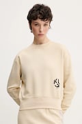 Karl Lagerfeld Jeans bluza femei, culoarea bej, cu imprimeu, A2W20052