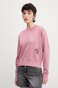 Karl Lagerfeld Jeans bluza femei, culoarea roz, cu imprimeu, A2W20052