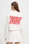 Tommy Jeans bluza bawełniana damska kolor biały z nadrukiem DW0DW21345