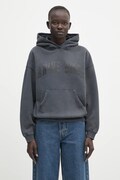 Anine Bing bluza bawełniana Harvey Sweatshirt damska kolor szary z kapturem z nadrukiem S.08.5185