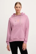 Picture bluza bawełniana Quenar damska kolor różowy z kapturem z nadrukiem WSW0362