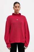 Tommy Jeans sweter bawełniany damski kolor bordowy z półgolfem DW0DW21676