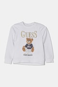 Παιδική βαμβακερή μπλούζα Guess χρώμα: άσπρο, K5RQ04 KAD74