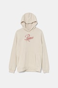 Puma bluza dziecięca ESS SCRIPT Hoodie TR kolor beżowy z kapturem z aplikacją 685806