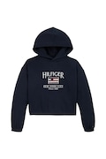Tommy Hilfiger bluza dziecięca kolor granatowy z kapturem z aplikacją KG0KG08558