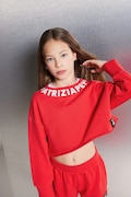 Bavlněná mikina Patrizia Pepe K103 červená barva, s potiskem, 7M0881