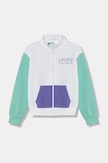 Дитяча бавовняна кофта United Colors of Benetton колір білий з принтом 3J68C504N