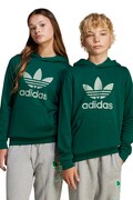 Dječja dukserica adidas Originals boja: zelena, s kapuljačom, s tiskom, JD1648