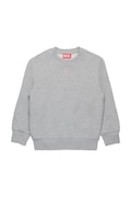 Детски памучен суичър Diesel SGINND OVER SWEAT-SHIRT в сиво с изчистен дизайн J02234
