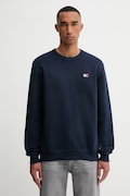Tommy Jeans hanorac de bumbac bărbați, culoarea bleumarin, cu imprimeu, DM0DM20660