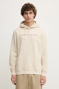 Кофта Tommy Jeans колір бежевий з капюшоном з принтом DM0DM20746