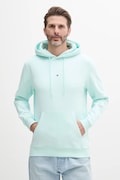 Кофта Tommy Jeans чоловіча колір бірюзовий з капюшоном з принтом DM0DM20746