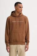 Кофта Tommy Jeans колір бежевий з капюшоном з принтом DM0DM20746