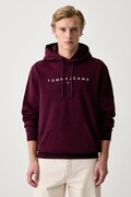 Tommy Jeans bluza z kapturem męska z bawełną bordowa DM0DM20746