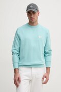 Calvin Klein Jeans bluza bawełniana męska kolor turkusowy gładka J30J327115