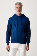 Tommy Hilfiger hanorac cu glugă pentru bărbați din bumbac albastru MW0MW37235