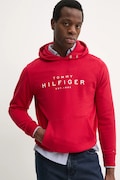 Μπλούζα Tommy Hilfiger χρώμα: κόκκινο, με κουκούλα, MW0MW37455