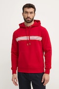 Dukserica Tommy Hilfiger za muškarce, boja: crvena, s kapuljačom, s tiskom, MW0MW38332