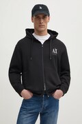 Armani Exchange felső fekete, férfi, nyomott mintás, kapucnis, XM000371 AF10818
