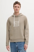 Armani Exchange bluza męska kolor beżowy z kapturem z nadrukiem XM000482 AF10818