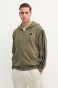 Кофта adidas Essentials чоловіча колір зелений з капюшоном візерунок JD1875