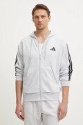 adidas bluza Essentials barbati, culoarea gri, cu glugă, cu imprimeu, JE6343