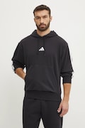Mikina adidas Essentials pánska, čierna farba, s kapucňou, s nášivkou, JD1874