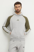 Mikina adidas Essential Colorblock pánska, šedá farba, s kapucňou, vzorovaná, JC6185