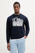 United Colors of Benetton pamut melegítőfelső sötétkék, férfi, nyomott mintás, 3FWYU10A3