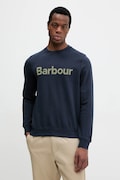 Barbour hanorac de bumbac Pique Applique Crew Sweatshirt barbati, culoarea albastru marin, melanj, MOL0670