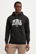 Puma bluza barbati, culoarea negru, cu glugă, cu imprimeu, 684649
