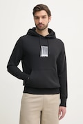 Бавовняна кофта Calvin Klein Jeans чоловіча колір чорний з капюшоном з принтом J30J327525