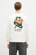 Bavlnená mikina Human Made TSURIAMI SWEATSHIRT pánska, biela farba, s potlačou, HM29CS011