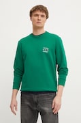 Tommy Hilfiger hanorac de bumbac barbati, culoarea verde, cu imprimeu, MW0MW38673