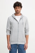 Tommy Hilfiger hanorac de bumbac barbati, culoarea gri, cu glugă, neted, MW0MW39250