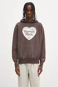 Pamučna dukserica Human Made Tsuriami Hoodie boja: smeđa, s kapuljačom, s tiskom, HM29CS015