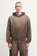 Bavlněná mikina 1017 ALYX 9SM Garment dye boxy pánská, hnědá barva, s kapucí, hladká, AAMSW0252FA01