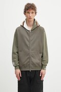 Памучен суичър A Bathing Ape Shark мъжки в зелено с качулка с десен 1K70115312