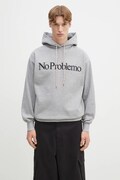 No Problemo bluza bawełniana No Problemo Hoodie kolor szary z kapturem z nadrukiem NP2001203