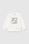 Mayoral longsleeve din bumbac pentru bebeluși culoarea bej, cu imprimeu, 1068