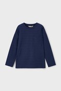 Дитячий бавовняний лонгслів Mayoral колір синій однотонний 3050