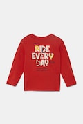 United Colors of Benetton longsleeve bawełniany dziecięcy kolor czerwony z nadrukiem 35RYG10I6